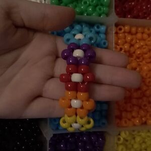 Rainbow flower cuff
